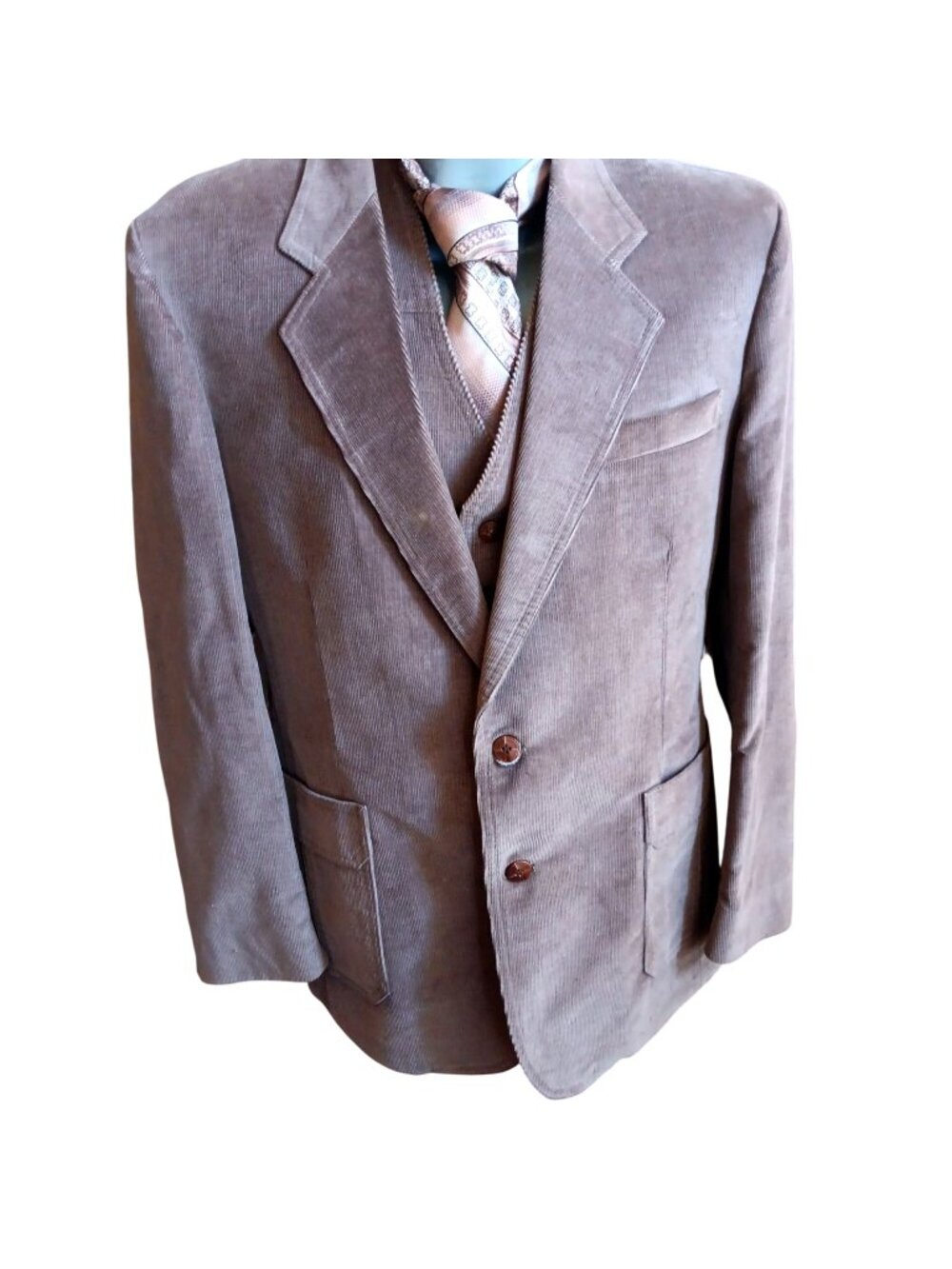 True Vintag Levi's Boho Suit Blazer Vest Pants Corduroy Set 1970's NWOT Bootcut